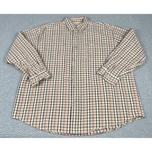 Carhartt Shirt Mens XL Tan Black Red Button Up‎ Long Sleeve Work Outdoor